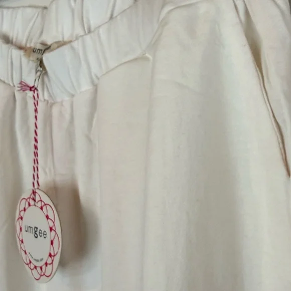 Umgee White Sweatpants Colorblock 100% Cotton Magenta Mix - Picture 4 of 8